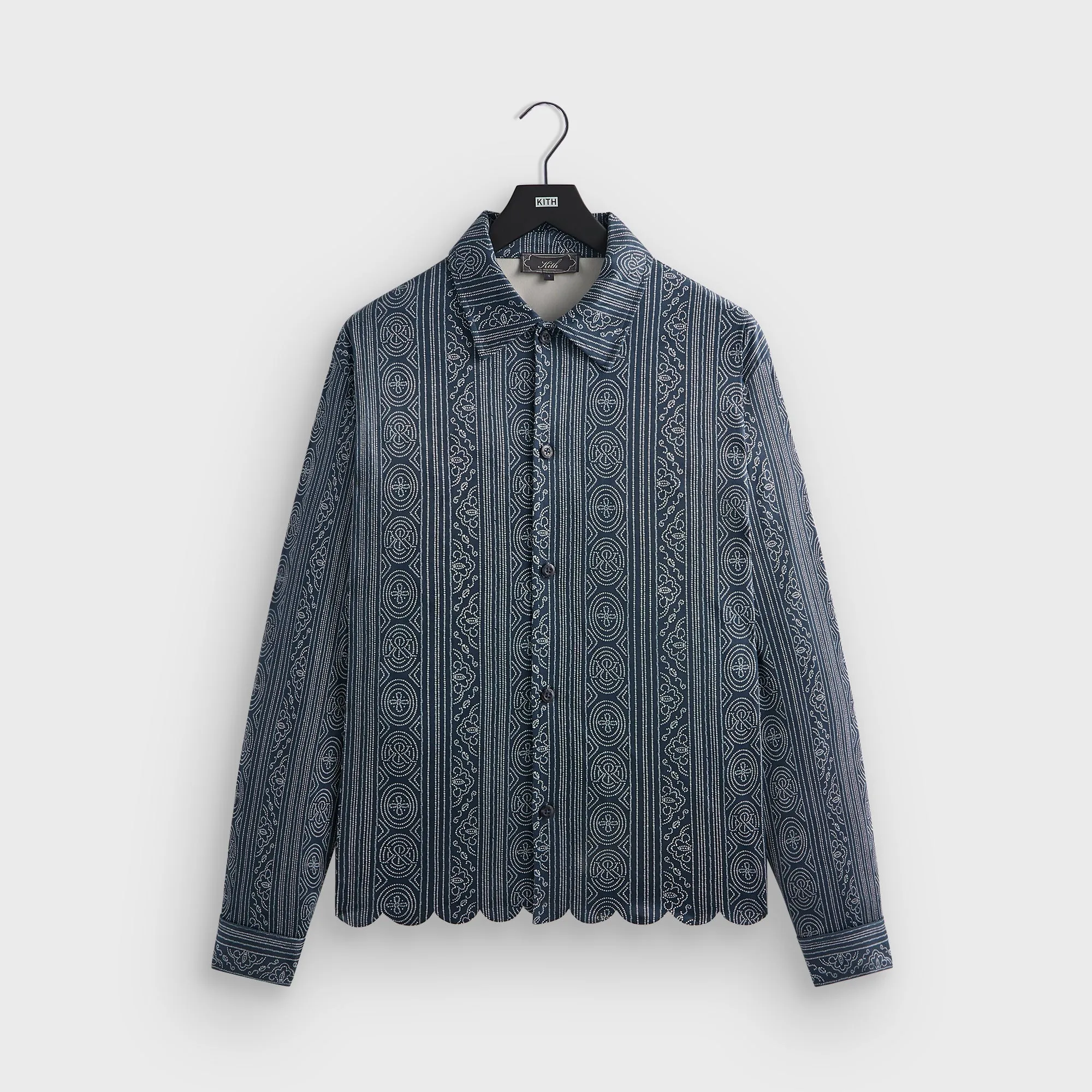 Kith Isaac Microsuede Long Sleeve Button Down - Nocturnal Abstract print Quick Release Cuffs