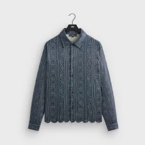 Kith Isaac Microsuede Long Sleeve Button Down - Nocturnal Abstract print Quick Release Cuffs