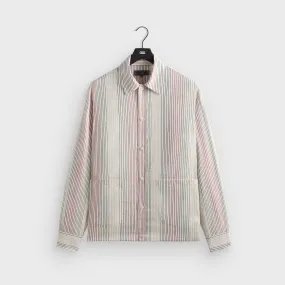 shopping spree Exclusive Collection Kith Seersucker Long Sleeve Boxy Collared Overshirt - White