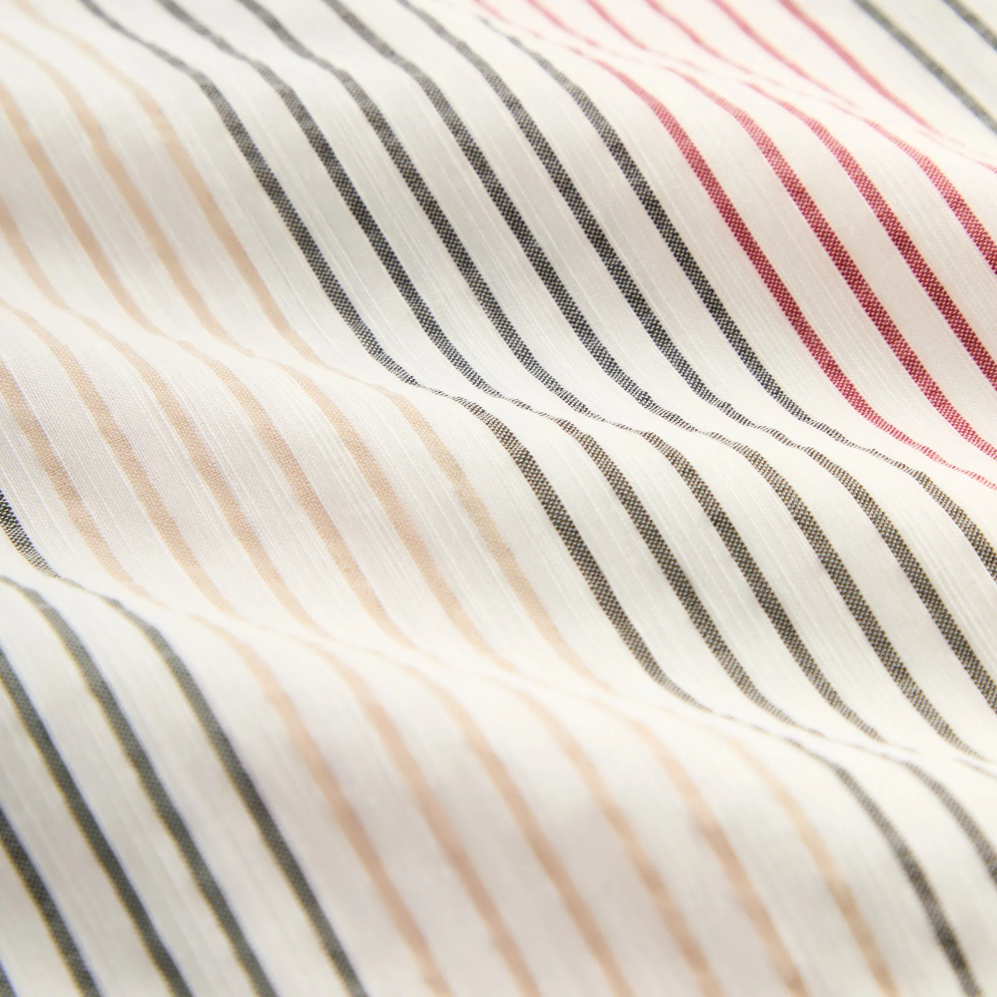 Kith Seersucker Long Sleeve Boxy Collared Overshirt - White Fashion Forward