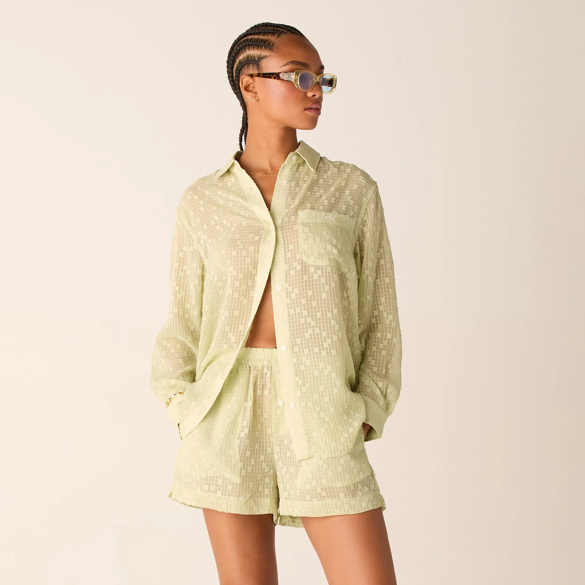 Kith Women Ora II Clipped Jacquard Shirt - Vera Fade Resistant Breathable mesh