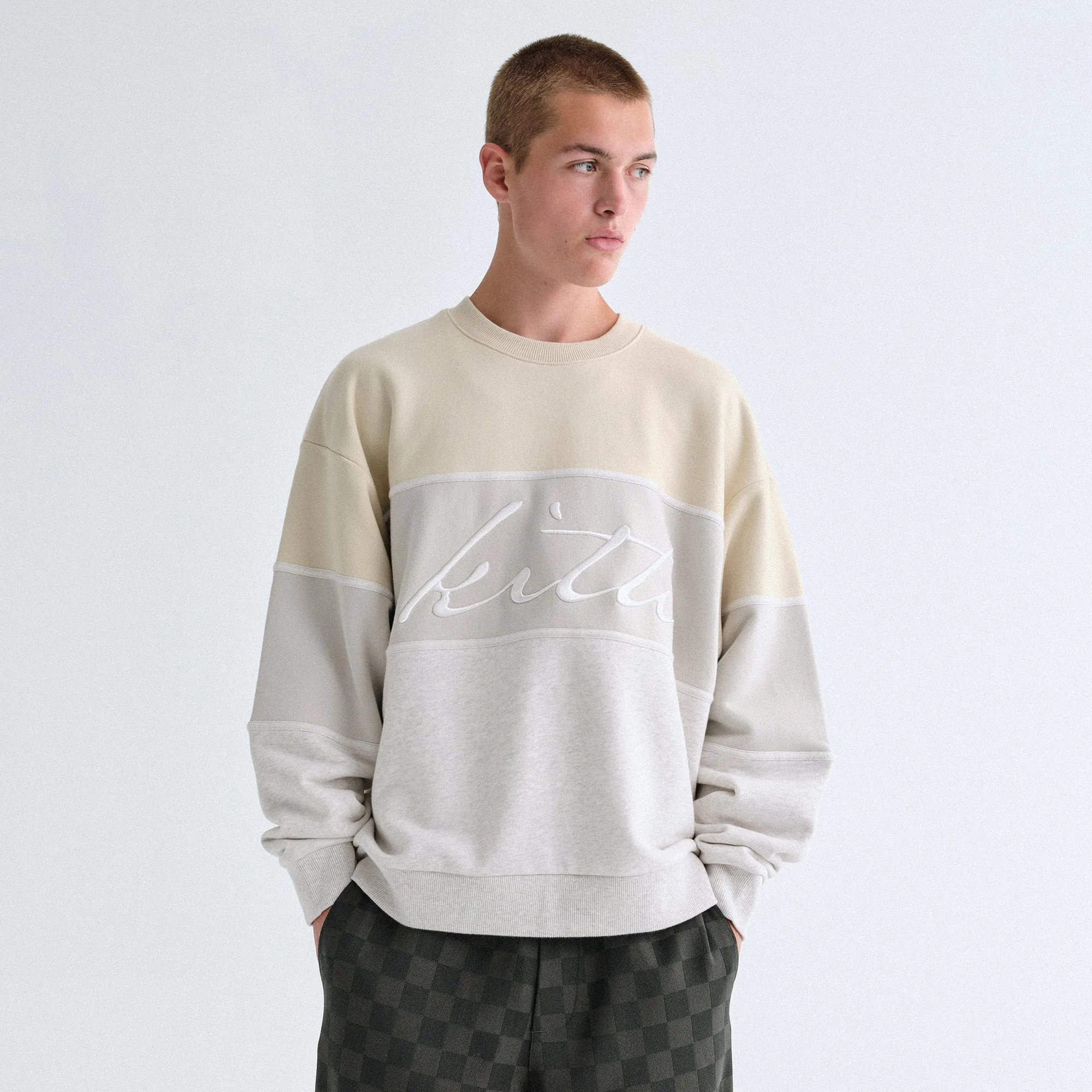 Kith Nelson Panelled Crewneck - Veil Knit Design Wear Stylish Layer
