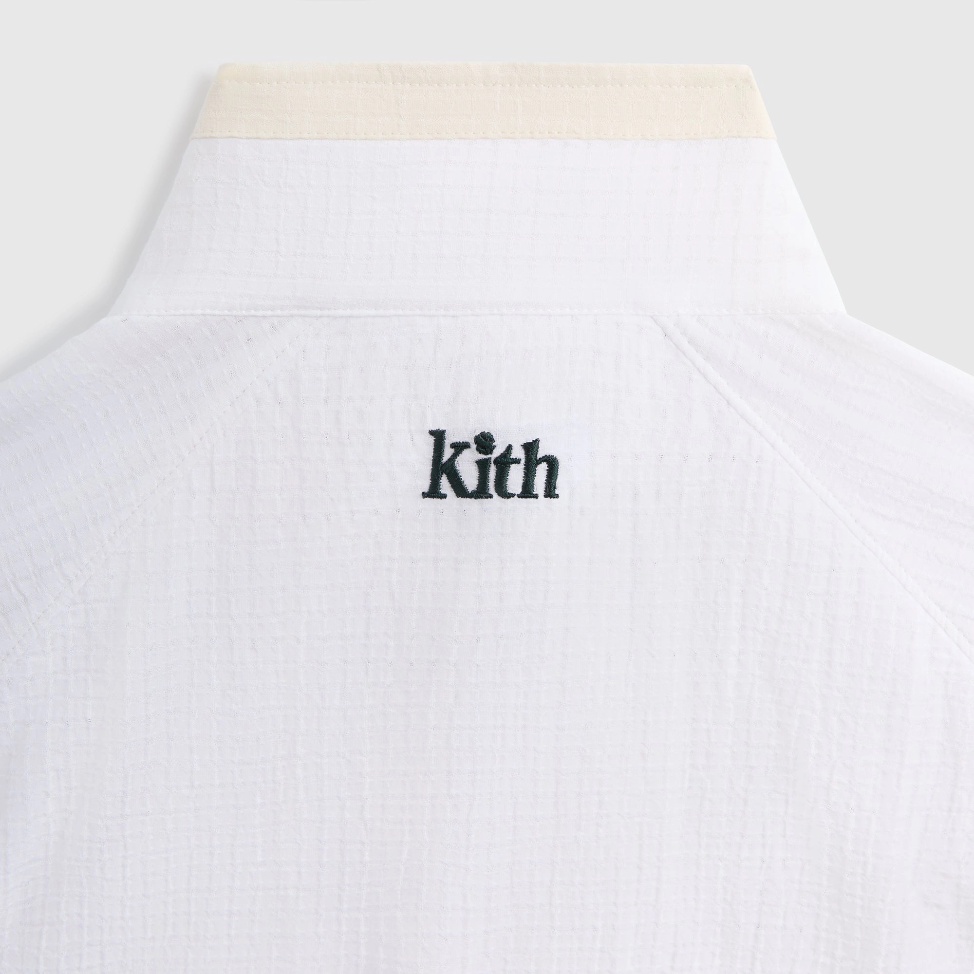 Kith for Wilson Dobby Track Jacket - White Winter Ready High Collar Windguard