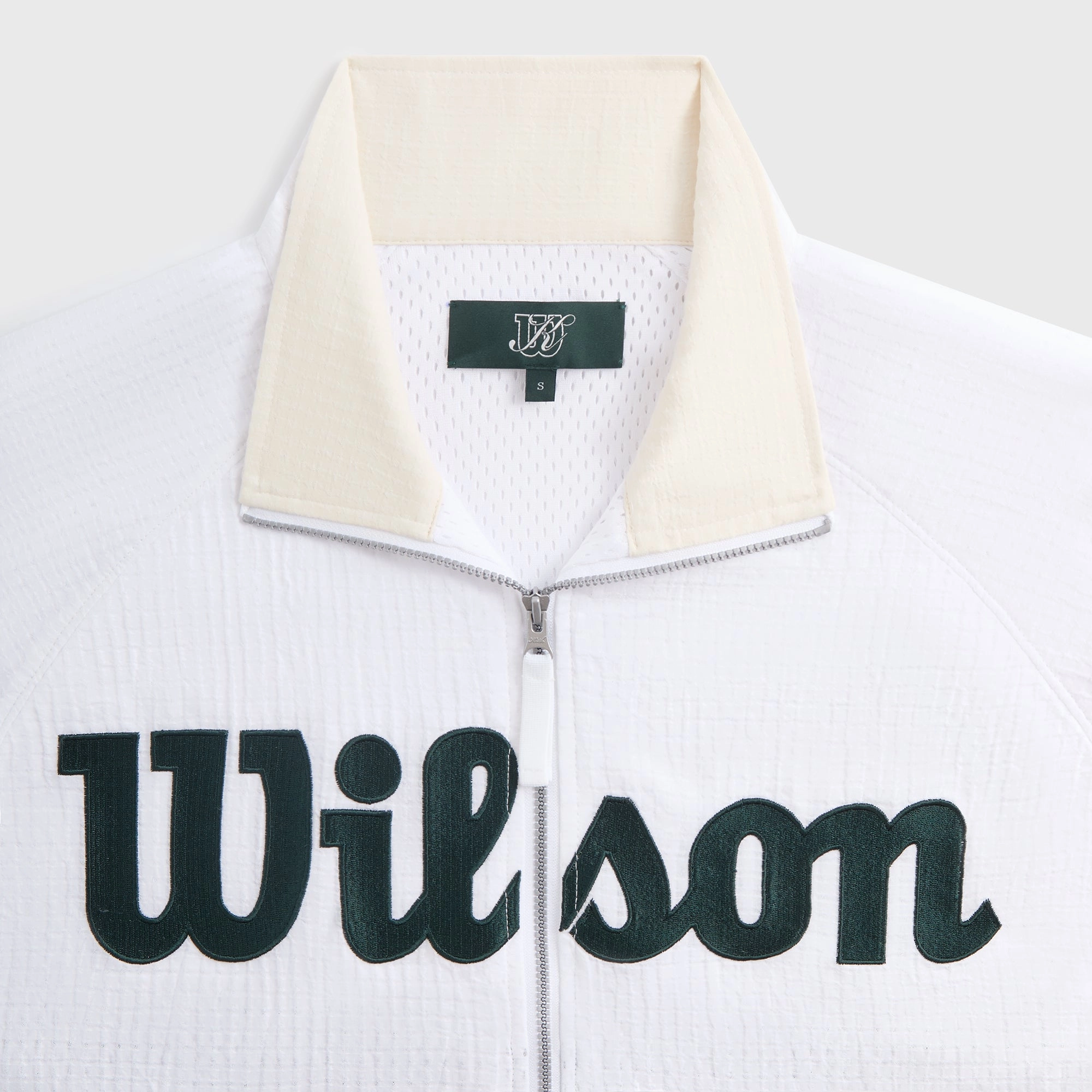 Kith for Wilson Dobby Track Jacket - White Hooded Design