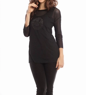 Seby 2-Piece Set In Black/silver Flexible Waistband Waffle Knit Texture