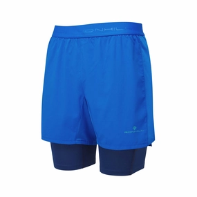 Kinetic Flex Zoning Shrink Resistant Fabric Ronhill | Men's Tech 5" Twin Short - Seafaring/Dark Navy