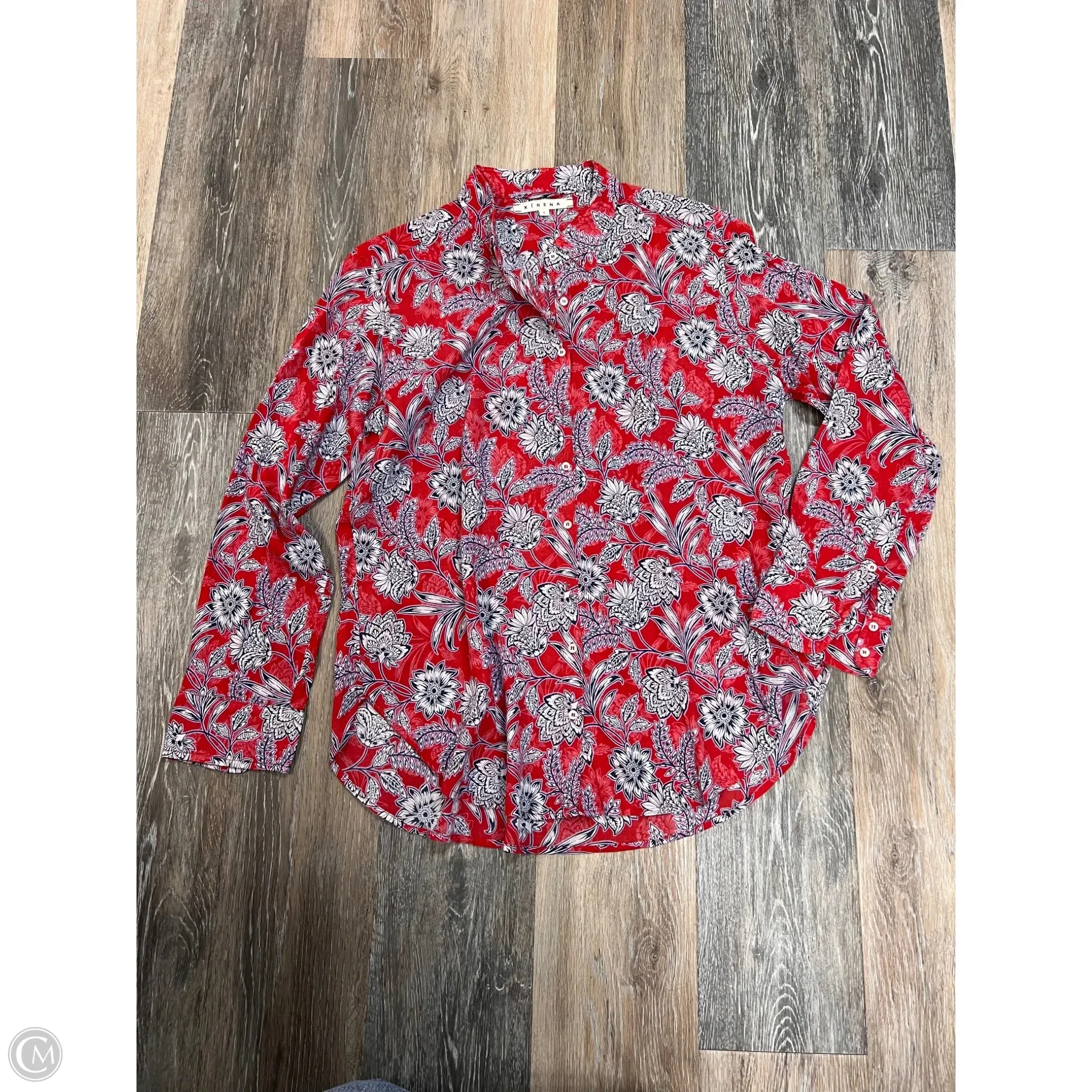 summer look Blouse Long Sleeve By Xirena In Red, Size: S