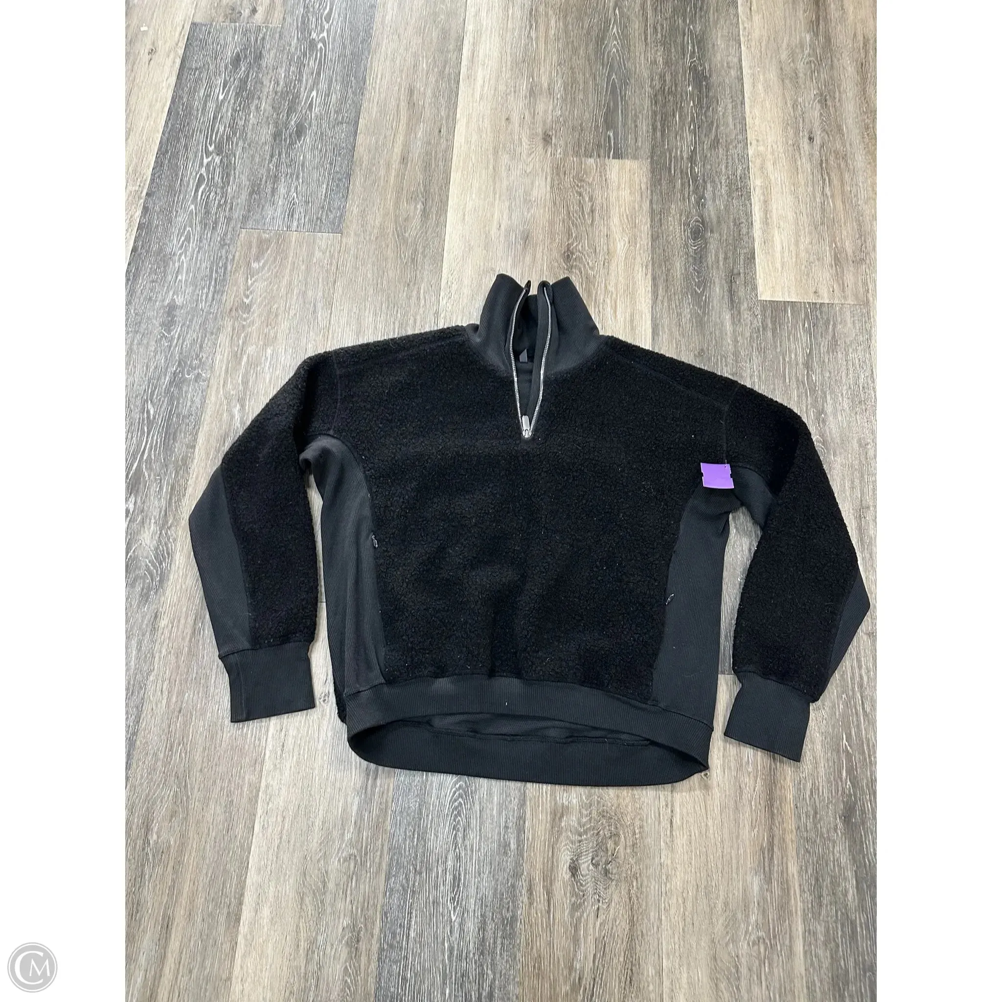 Breathable Linen Blend Sweatshirt Collar By Lululemon In Black, Size: 4