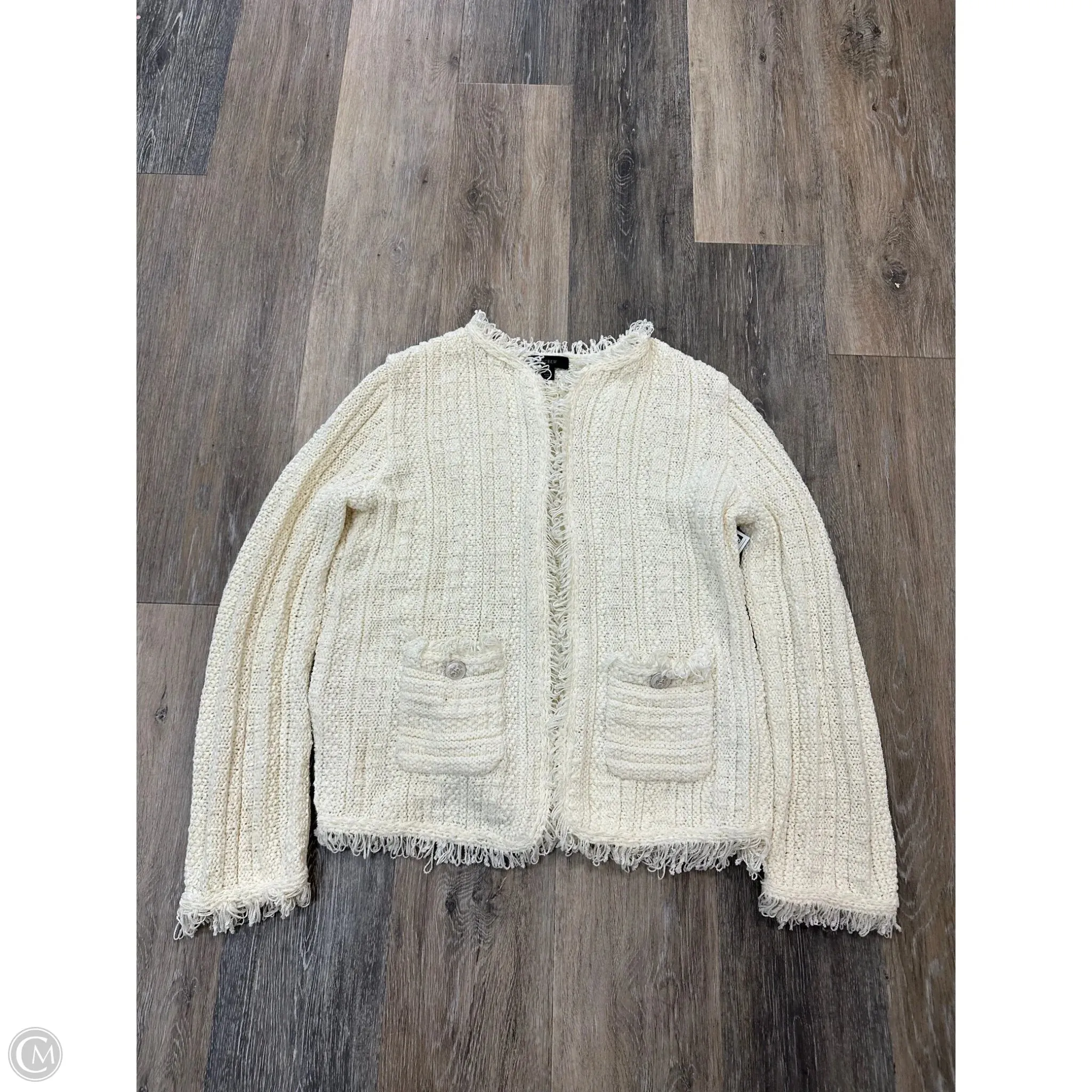 Sweater Cardigan By J. Crew In White, Size: S Wind Resistant Fabric Compact Stitching