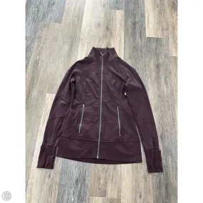 Athletic Jacket By Lululemon In Maroon, Size: 6 Placket Detailing