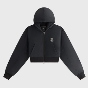 Kith Women Bex Cropped Denim Puffer - Washed Black All Year Convertible Features