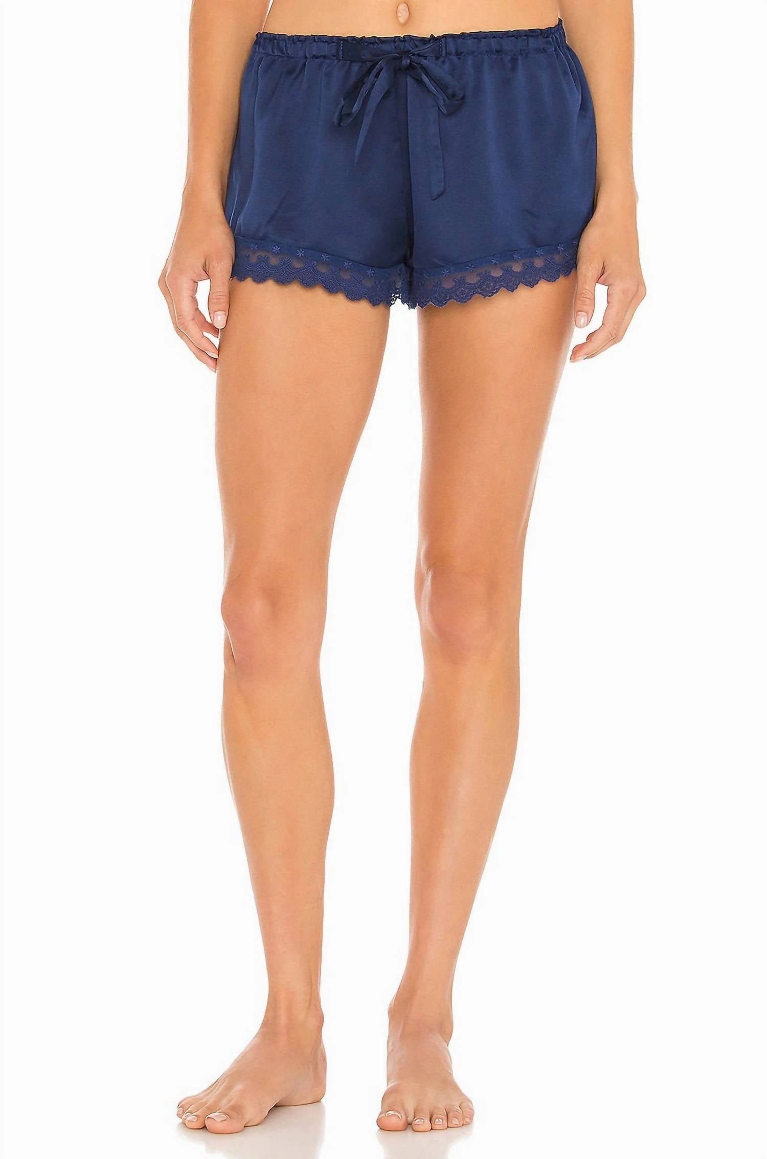 Eco Friendly Fabric NonIrritating Seam Construction Victoria Charmeuse Short In Estate Blue