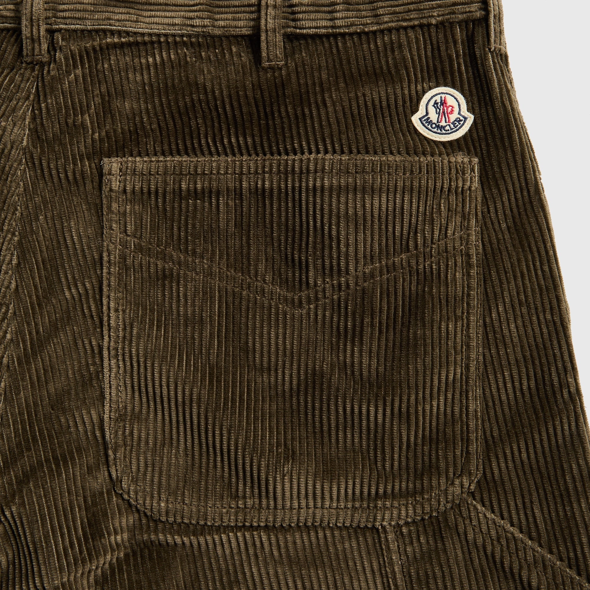Non Tapered Leg Moncler Corduroy Jogging Trousers - Dark Green