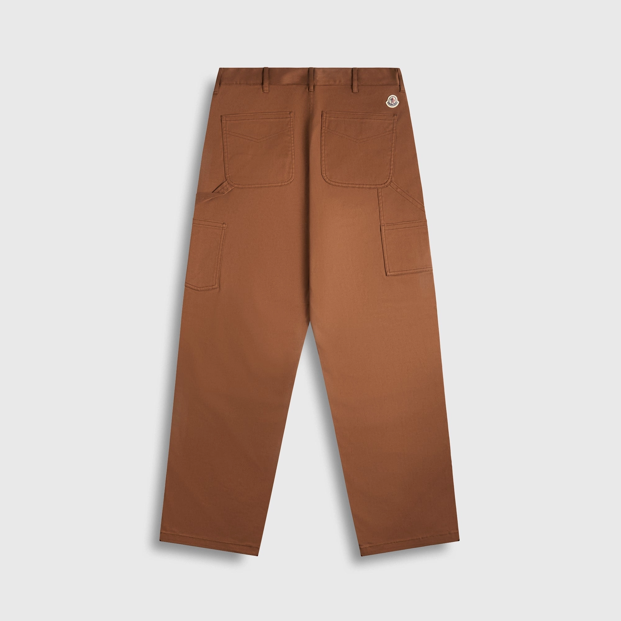 Moncler Logo Gabardine Trousers - Brown All Season TaperedLeg