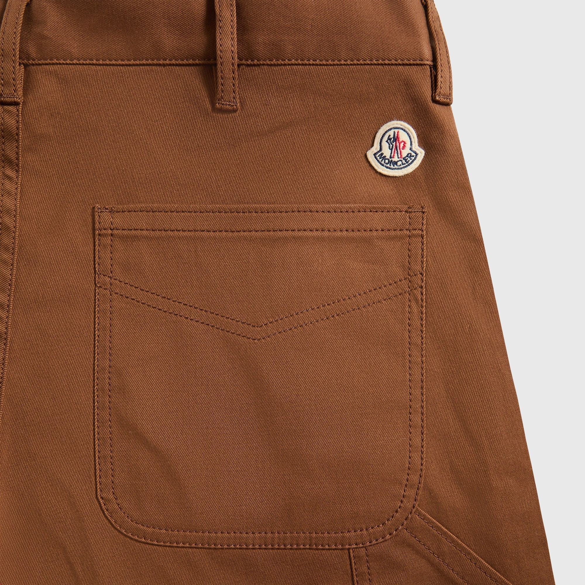 Moncler Logo Gabardine Trousers - Brown Durable Material Versatile Layer