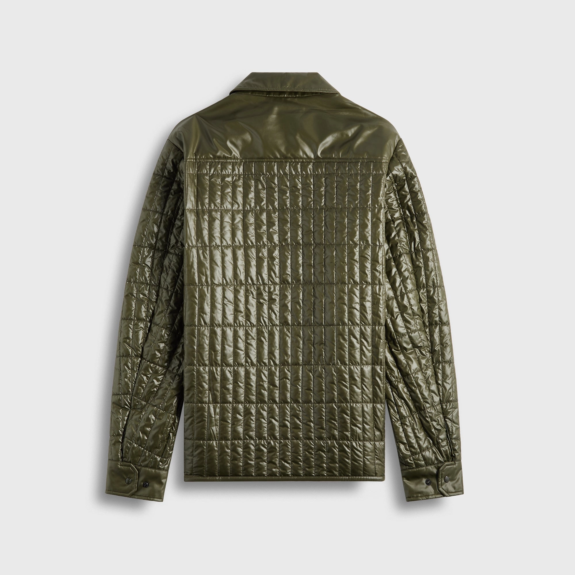 High Neck Moncler Madiere Shirt Jacket - Olive Green