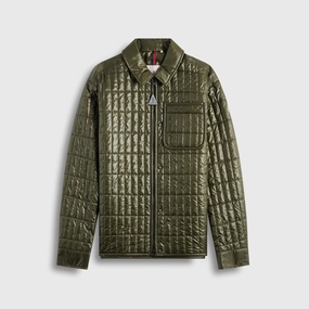 Water Resistant Shell Moncler Madiere Shirt Jacket - Olive Green