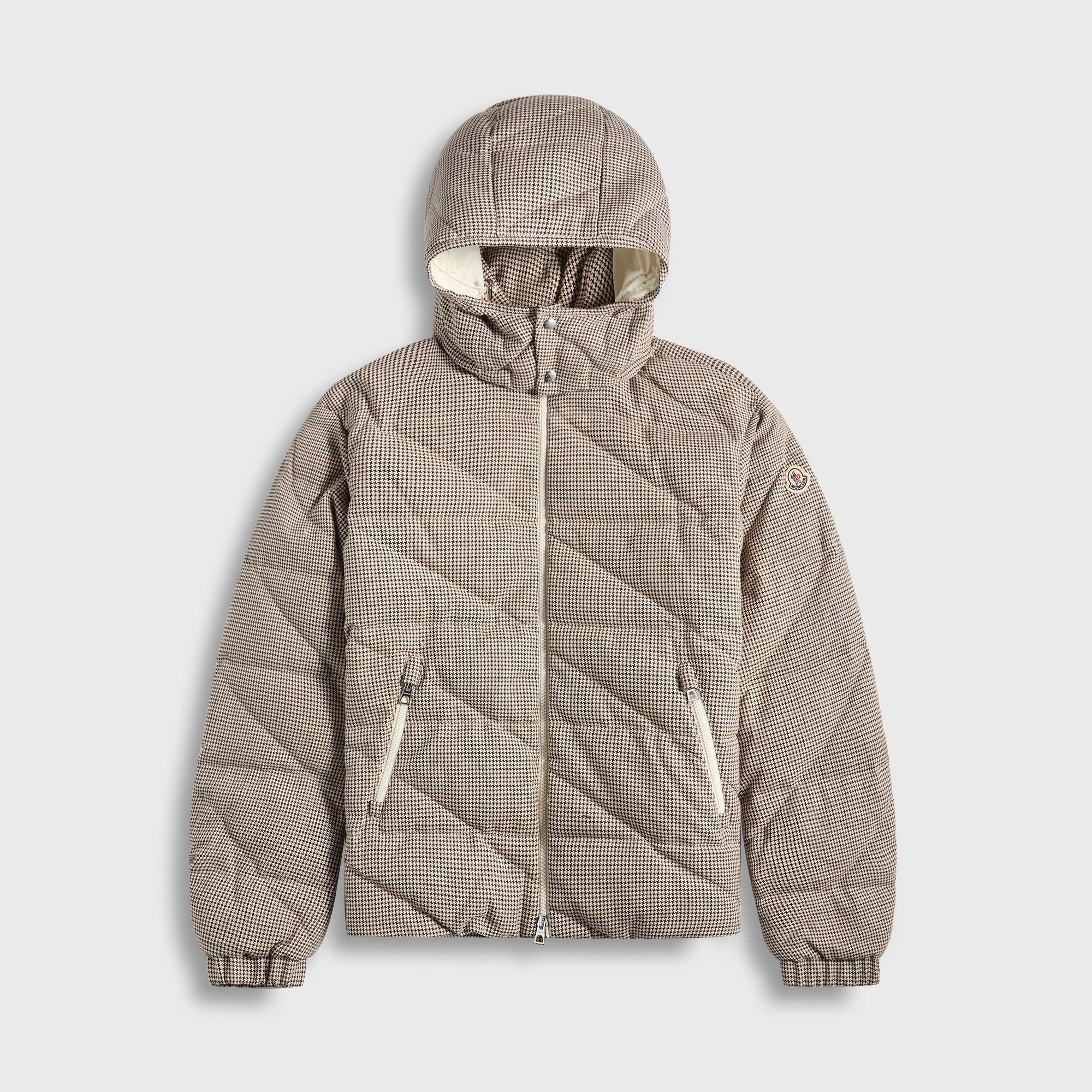 SnapFastenings Moncler Psyllos Wool-Blend Hooded Down Jacket - Grey