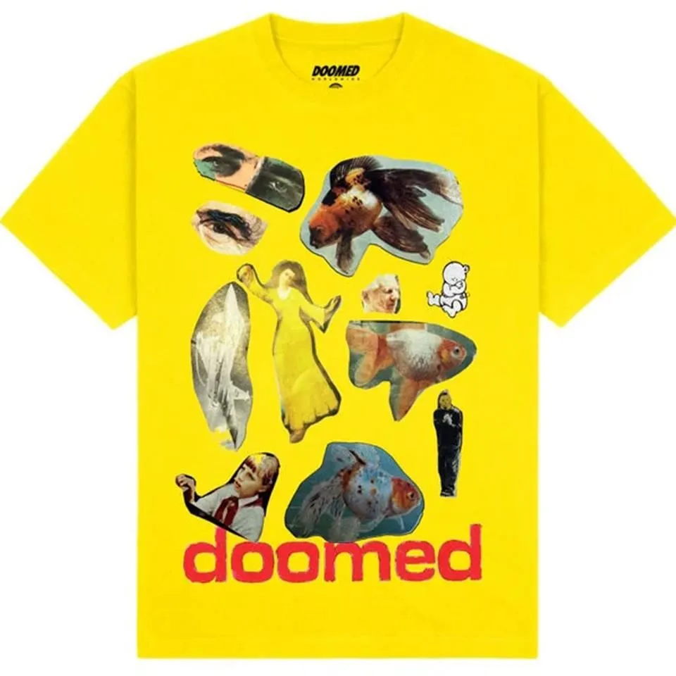 college Doomed Everything T-Shirt - Gold