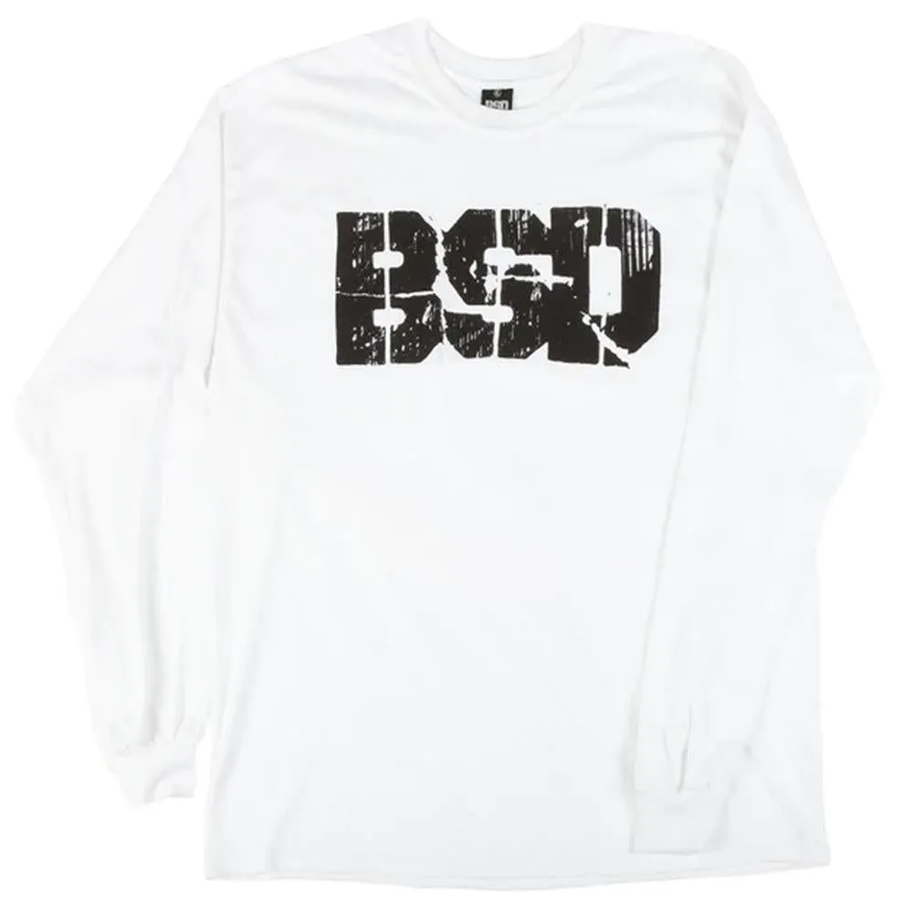 BSD Xerox Long Sleeve T-Shirt - White spandex blend Cozy Layers