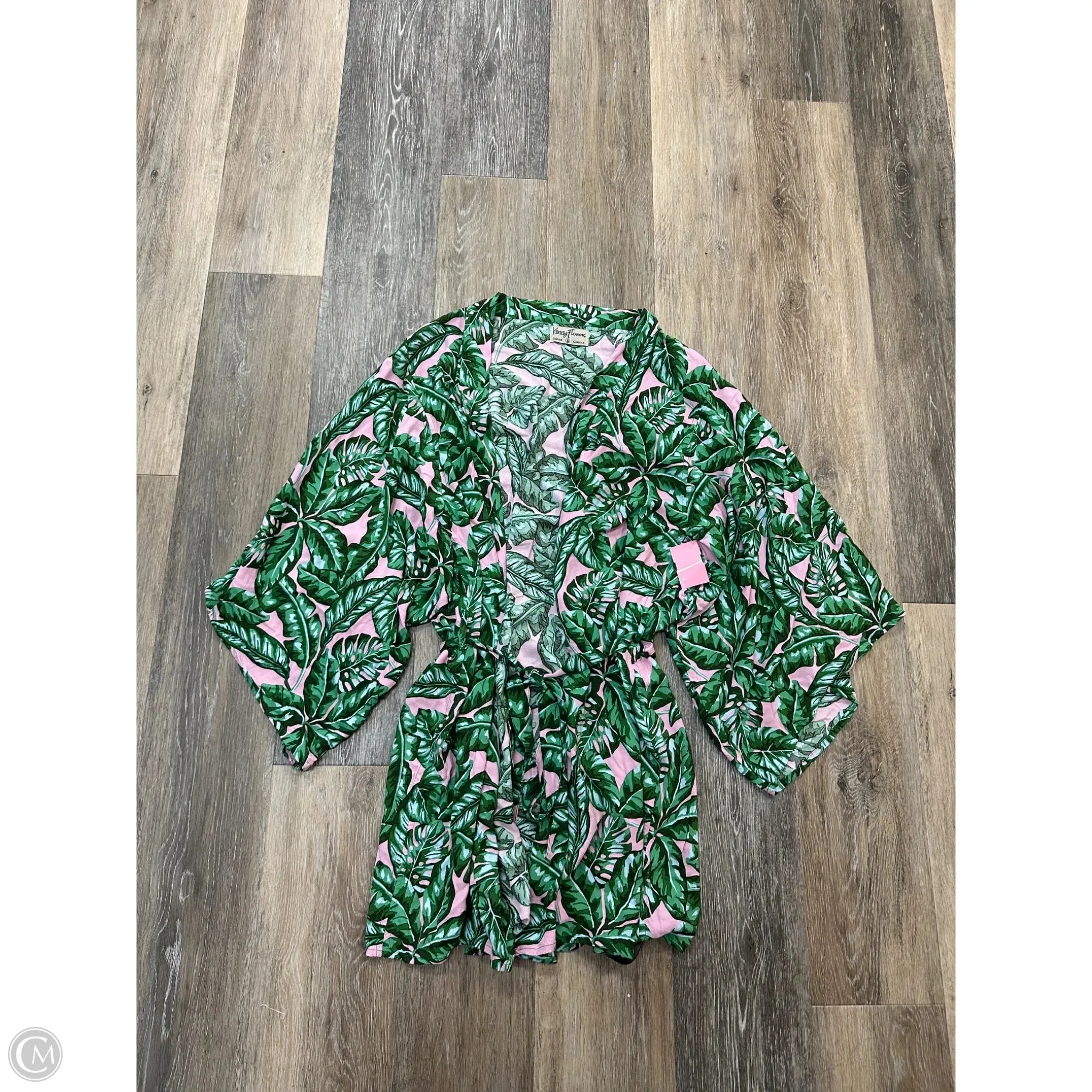 Glow In The Dark Accent Trim Shawl By Kenny Flowers In Floral Print, Size: S