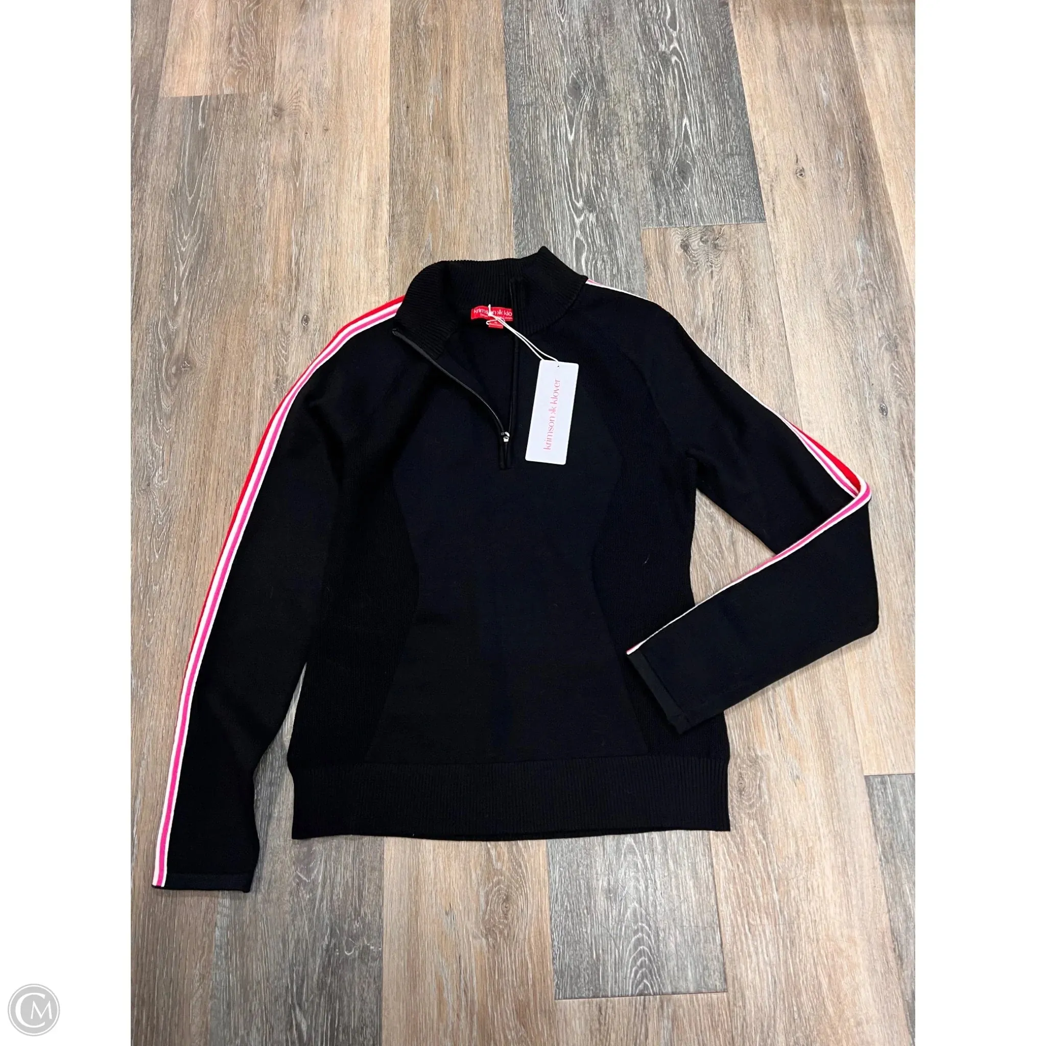 Layered Neckline Sweater By Krimson KLOVER In Black & Pink, Size: S
