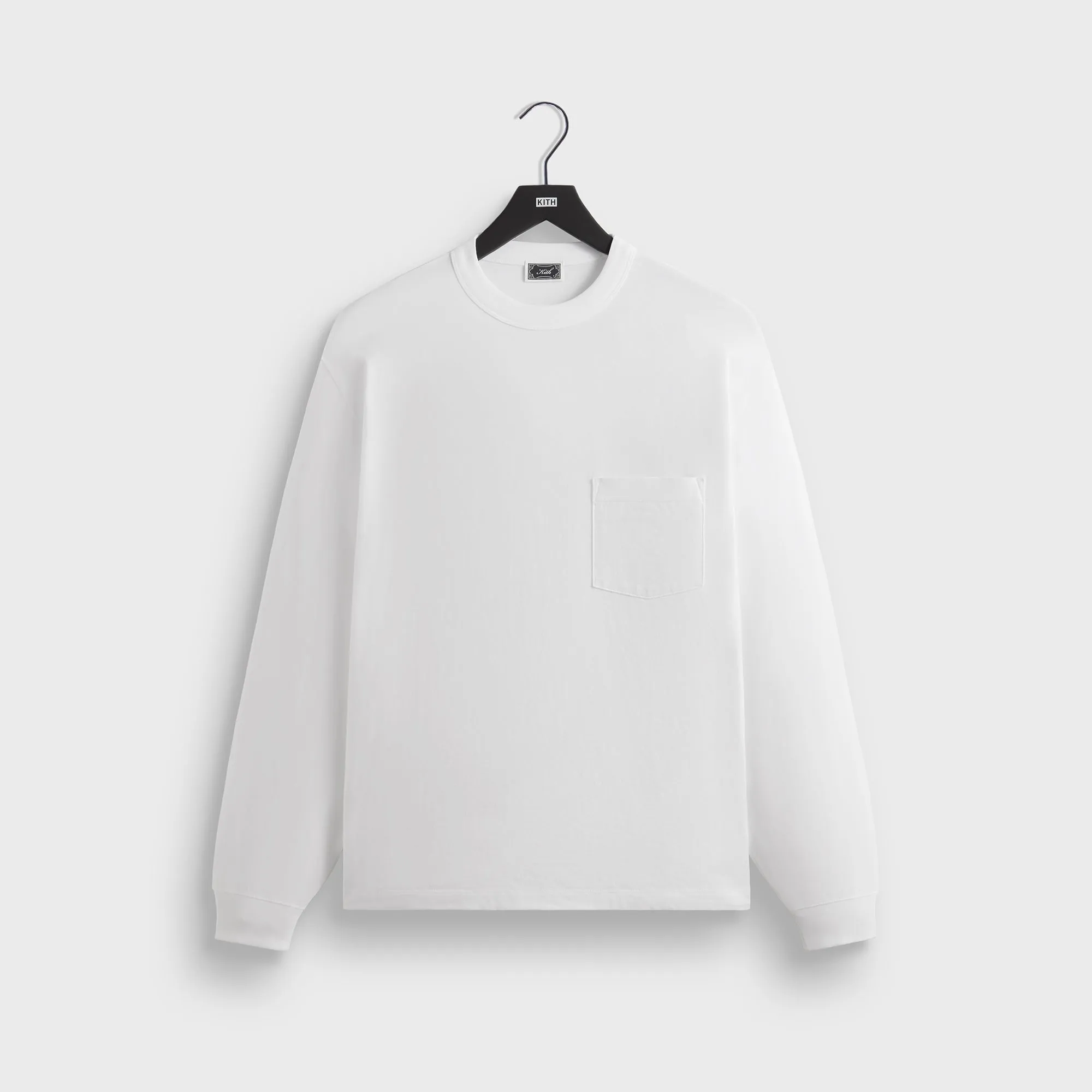 Leather combination Kith Long Sleeve Leonard Pocket Tee - White