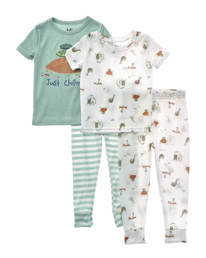Only Boys 4pc Soft & Cozy Pajama Set Cozy Fleece Backing