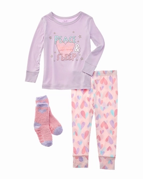 Rene Rofe 3pc Snuggle Up 2pc Snug Fit Pajama Set LowProfile Stitching