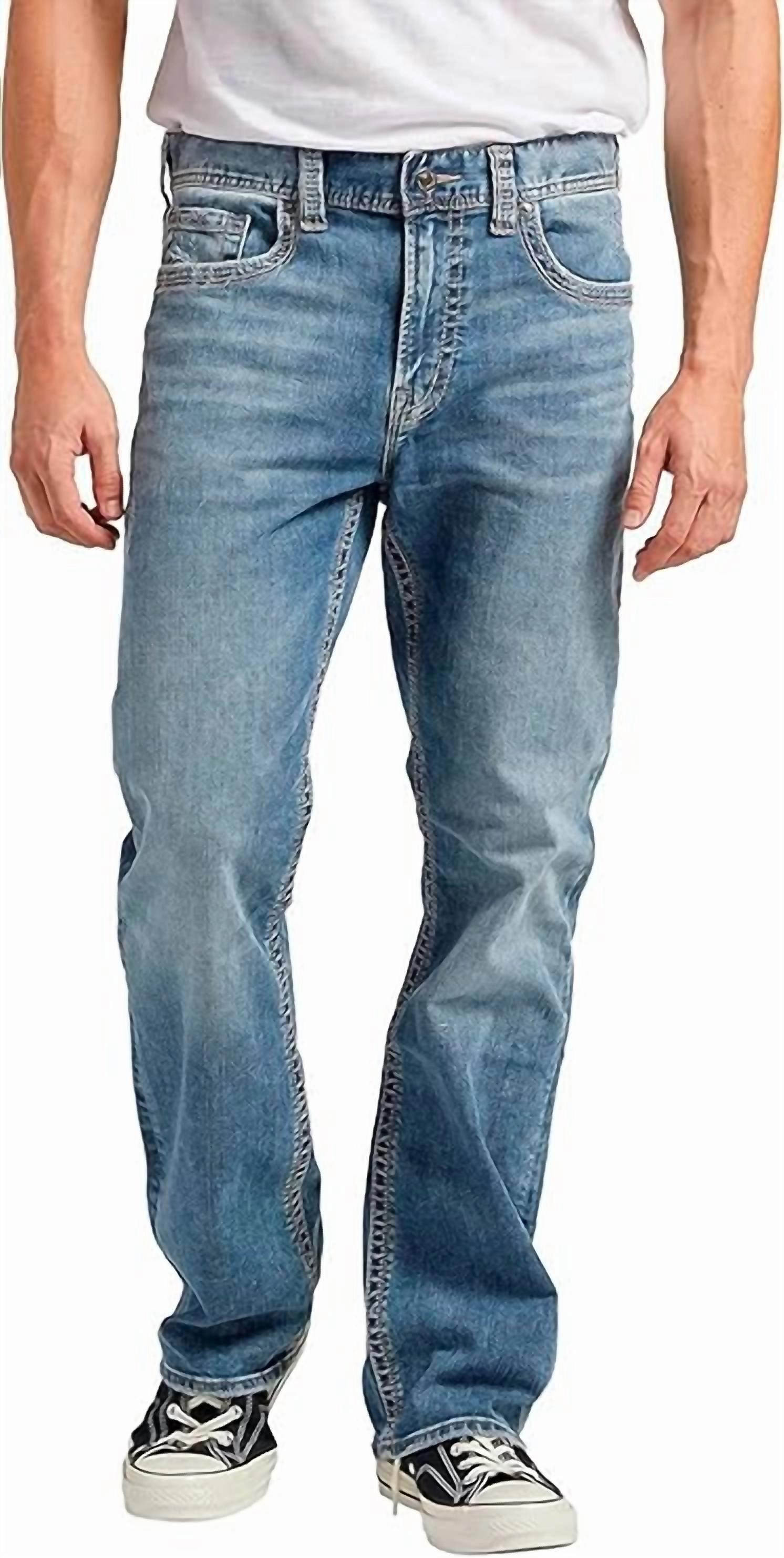 Essential Basics Men's Craig Easy Fit Bootcut Jeans In Light Marble Indigo