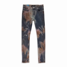 Balanced Fit Foundation Piece MULTICOLOR SPRAY OVER BLEACHED Indigo SKINNY JEANS