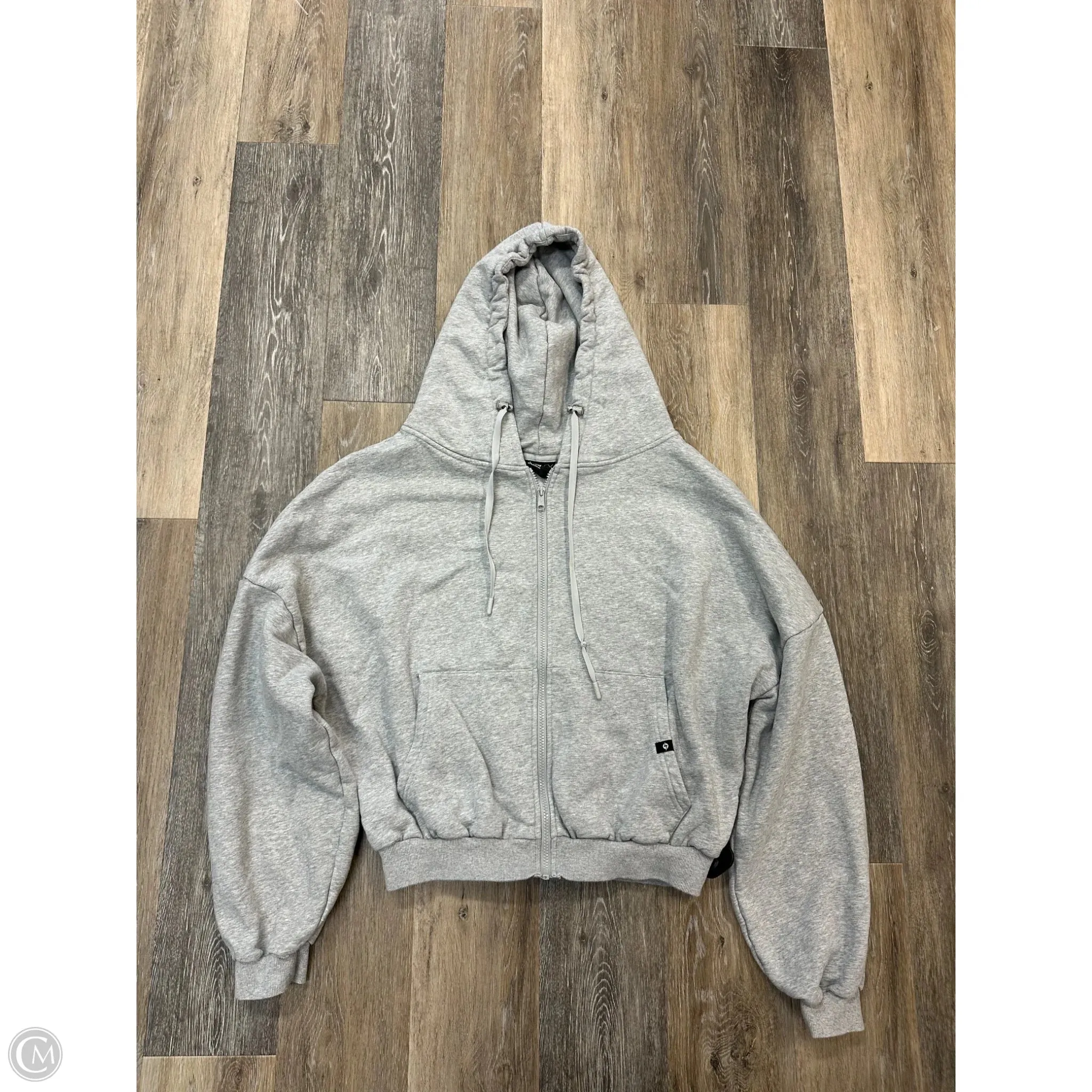 Athletic Sweatshirt Hoodie By Popflex In Grey, Size: S WrinkleFree Weave