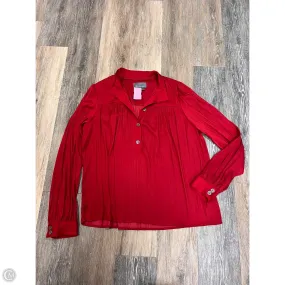 Blouse Long Sleeve By Anthropologie In Red, Size: L Easy Style