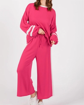 My Way To Go Set In Fuschia Multi Pocket Design Minimalist Stitching