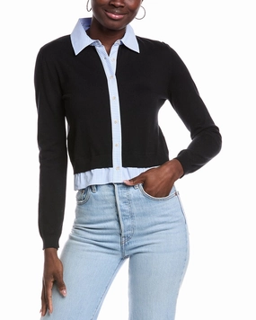 NAADAM Mixed Media Cashmere-Blend Cardigan Stretch Woven Fabric WindproofBarrierTechnology