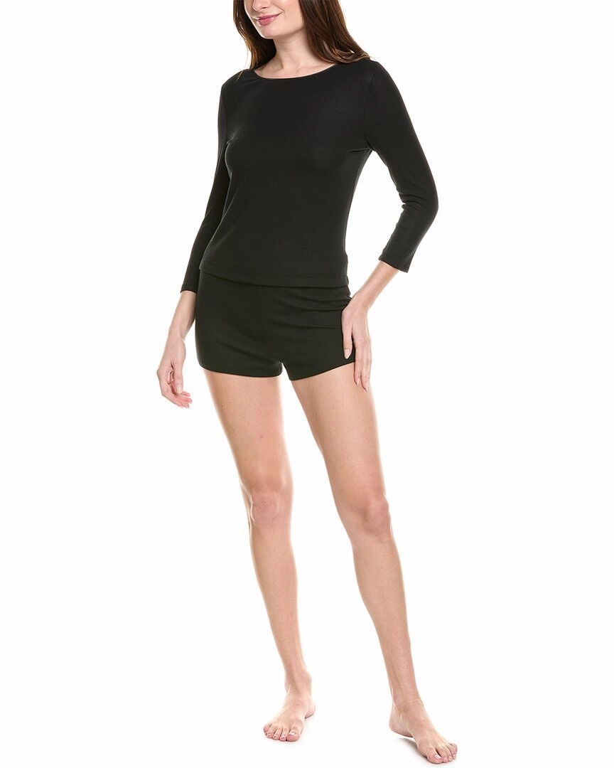 Natori 2pc Rib Essential Pajama Set Organic Cotton Blend