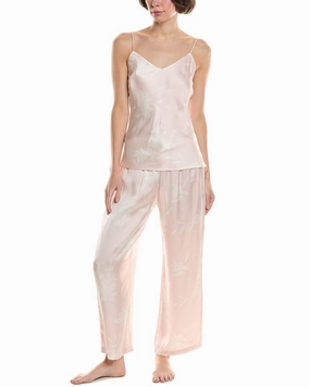 NATORI EDIT 2pc Lily Printed Satin Icon Pajama Set Layered Look Design