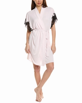 Natori Elegant Lace Applique Wrap Two Way Stretch