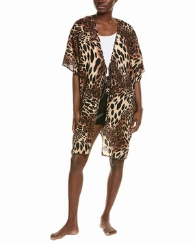 Soft Fabric Wrinkle Resistant Finish Natori Luxe Leopard Gauze Cover-Up