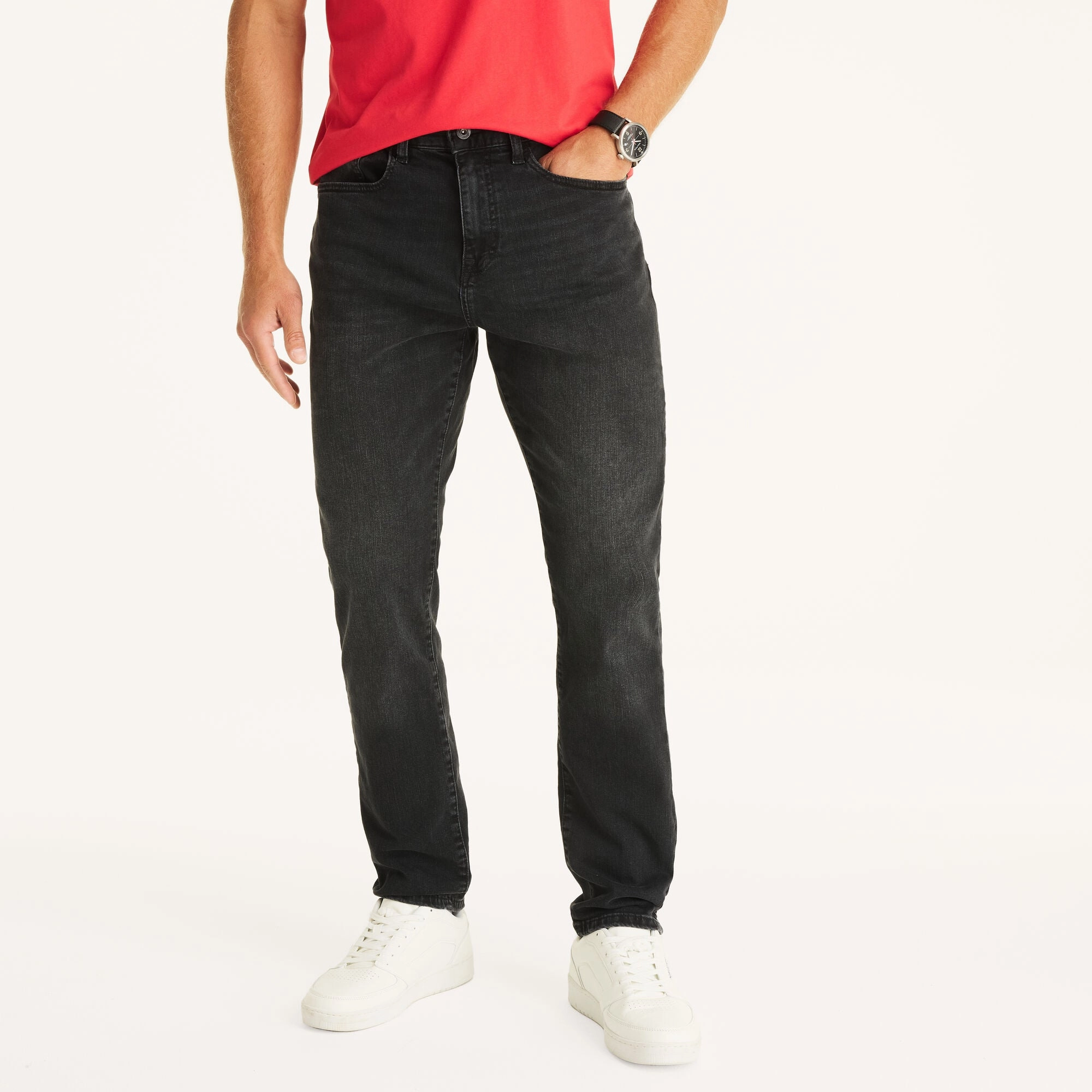 Nautica Mens Athletic Slim Stretch Denim Closet Staple Minimalist Styling