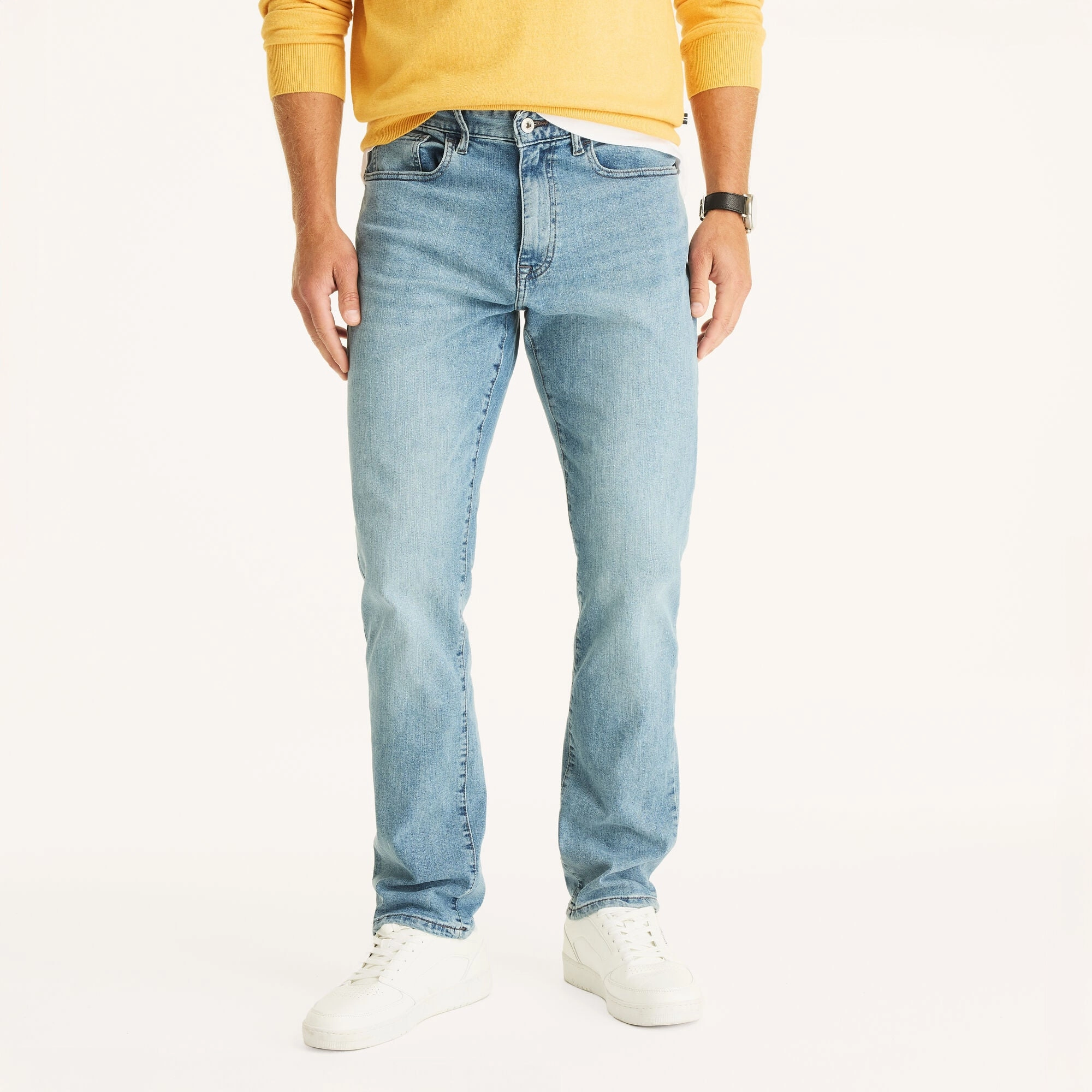 Sustainable Student Outfit Nature Lover Durable Rivet Hardware Nautica Mens Vintage Straight Stretch Denim