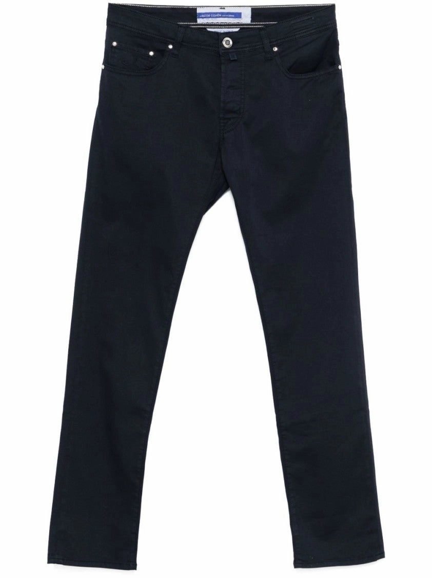 Navy Blue Bard Slim Fit Trousers Everyday Confidence Streetwear Fan Night Out