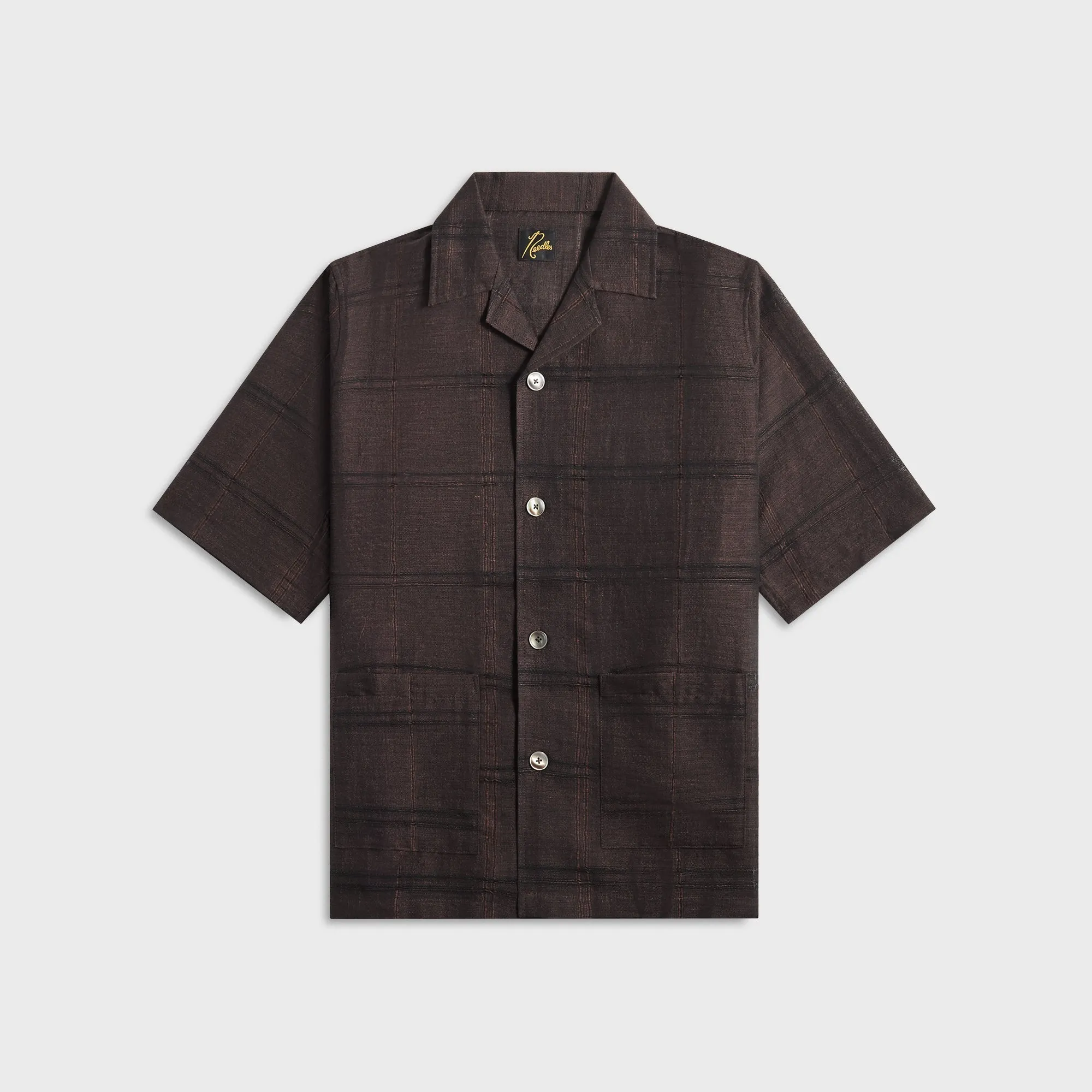 Versatile Outfit High-Quality Fabric Needles Cabana Plaid Jacquard Shirt - Brown