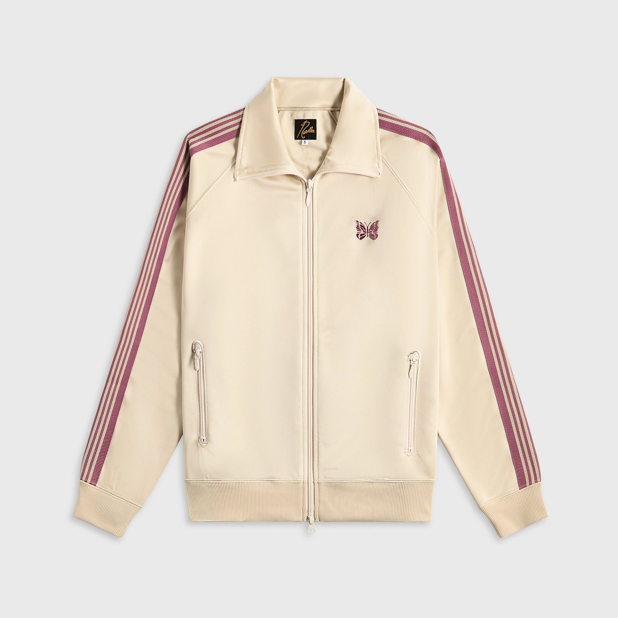 Needles Track Jacket Poly Smooth - Ivory Layering Compatible Cut TapedSeamConstruction