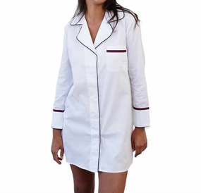 Nightshirt Core Collection In White Crew Neckline