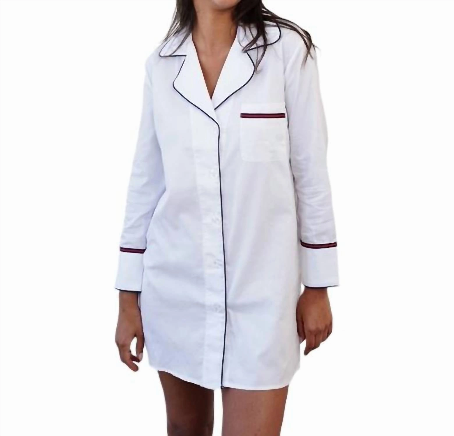 Nightshirt Core Collection In White Crew Neckline