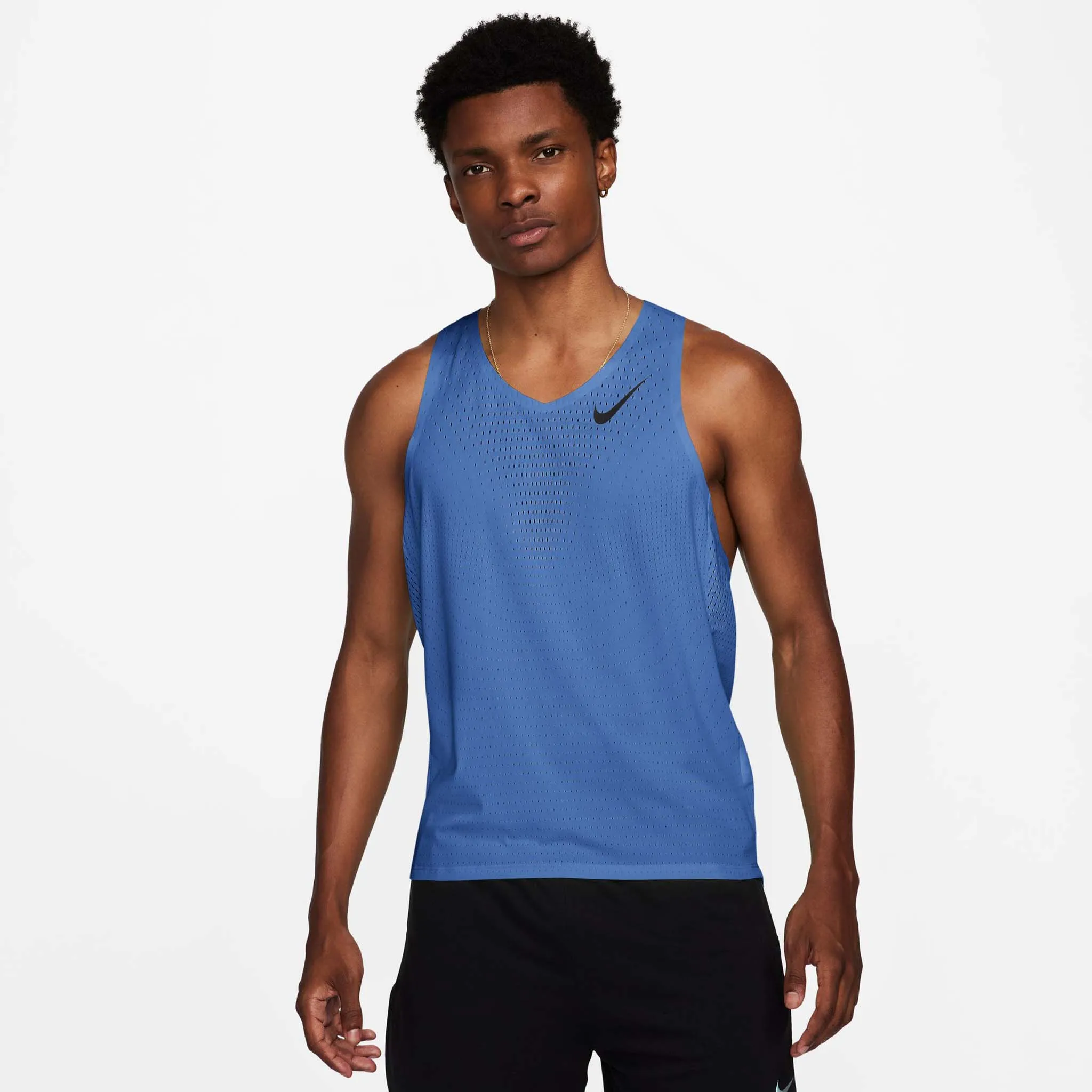 Nike | Men's AeroSwift Dri-FIT ADV Running Singlet - Comet Blue/Black young users