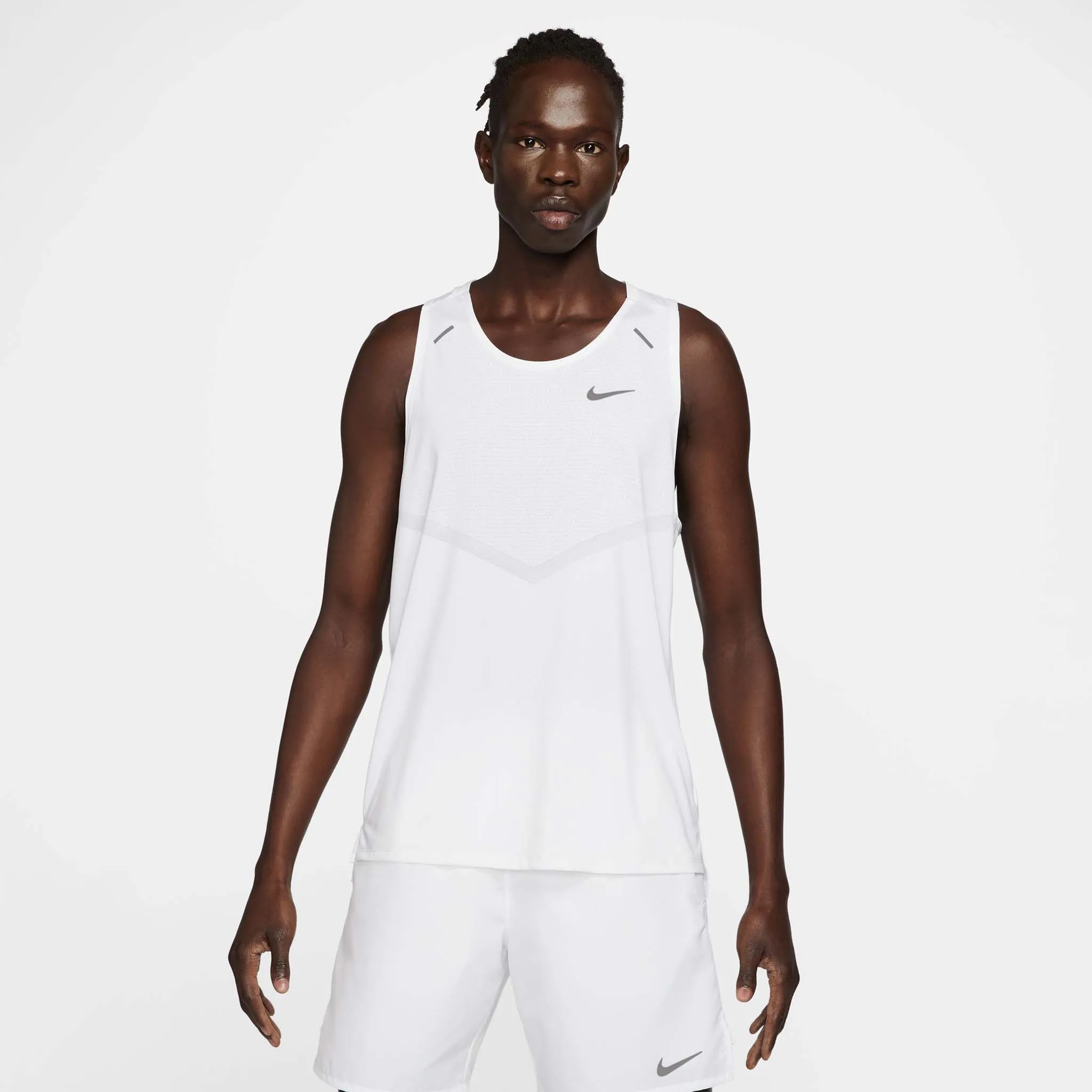 high altitude operation Anti Chafe Technology Nike | Men's Rise 365 Dri-FIT Running Tank - White