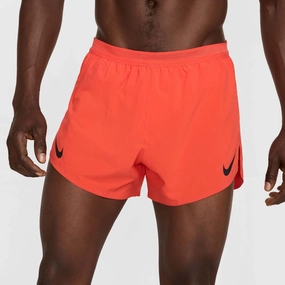 Nike | Men's AeroSwift Dri-FIT ADV 4" Brief-Lined Running Shorts - LT Crimson FourWay Stretch Fabric multicultural