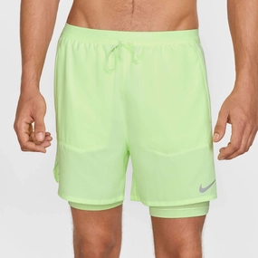 Versatile Performance Nike | Men's Stride Dri-FIT 5" Hybrid Shorts - Barely Volt